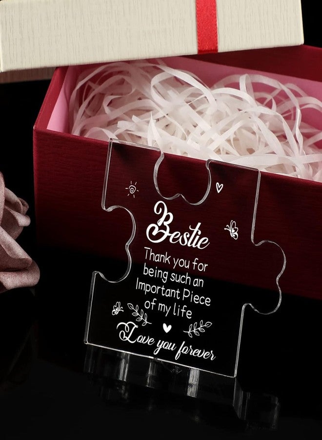 Gifzy To My Bestie Gifts - Best Friends Gifts for Women Acrylic Puzzle Plaque Desk Decorations for Best Friend Sister Girls Women BFF Birthday Friendship Graduation Mothers Day Gifts Card - 5 X 5 Inch - Image 5